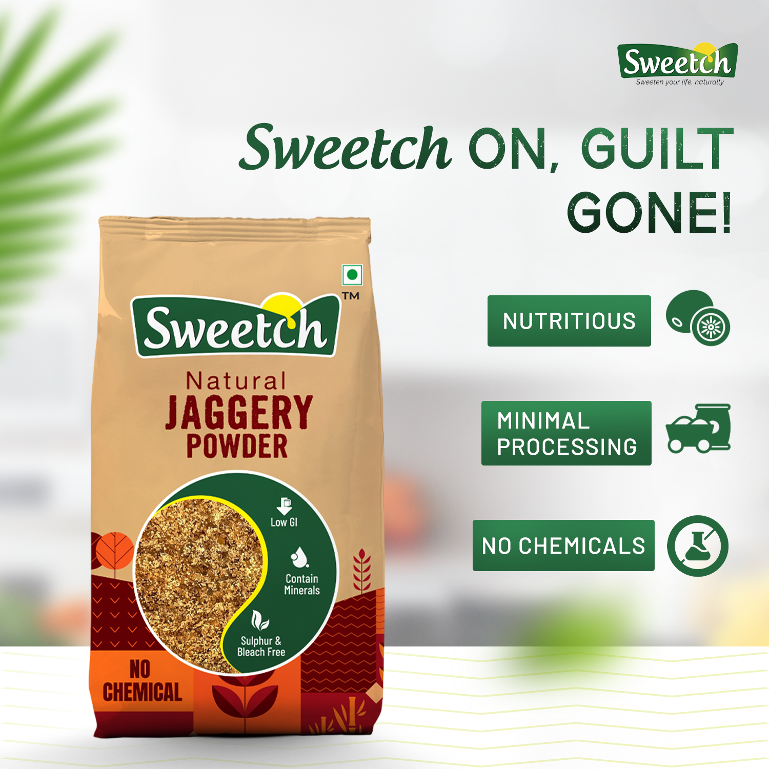 Sweetch Natural Cane Jaggery Powder 1 KG