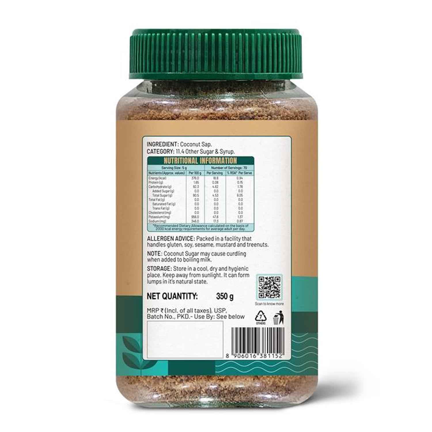 Sweetch Natural Coconut Sugar 350 GM Jar