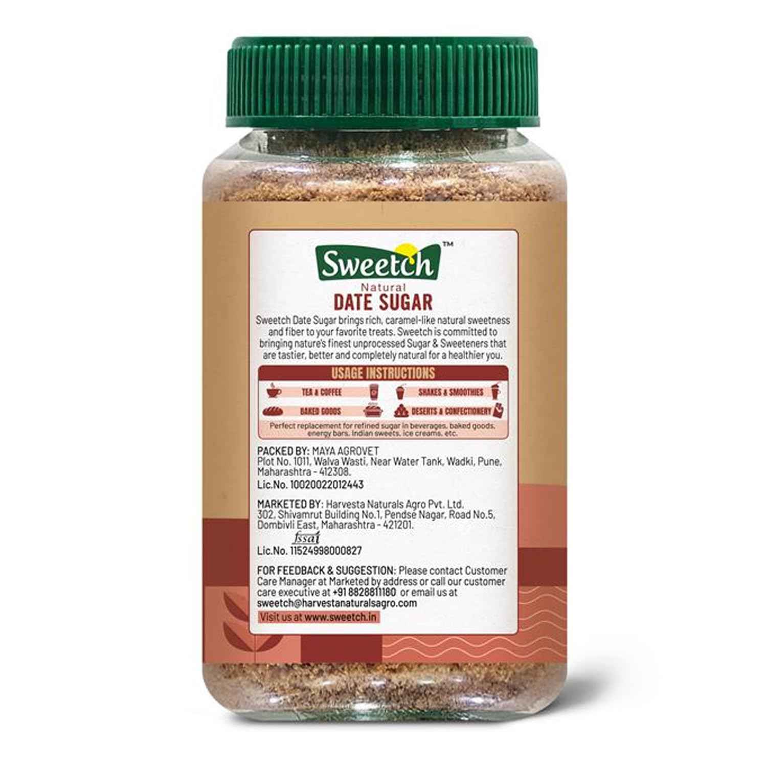 Sweetch Natural Date Sugar 350 GM Jar