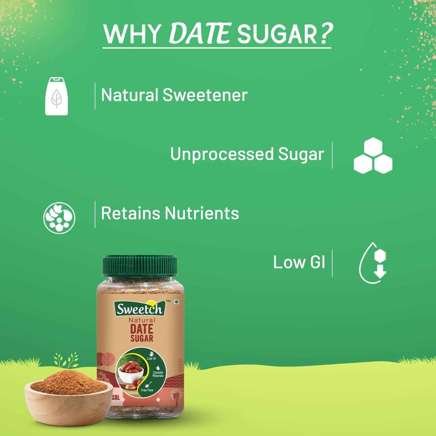 Sweetch Natural Date Sugar 350 GM Jar
