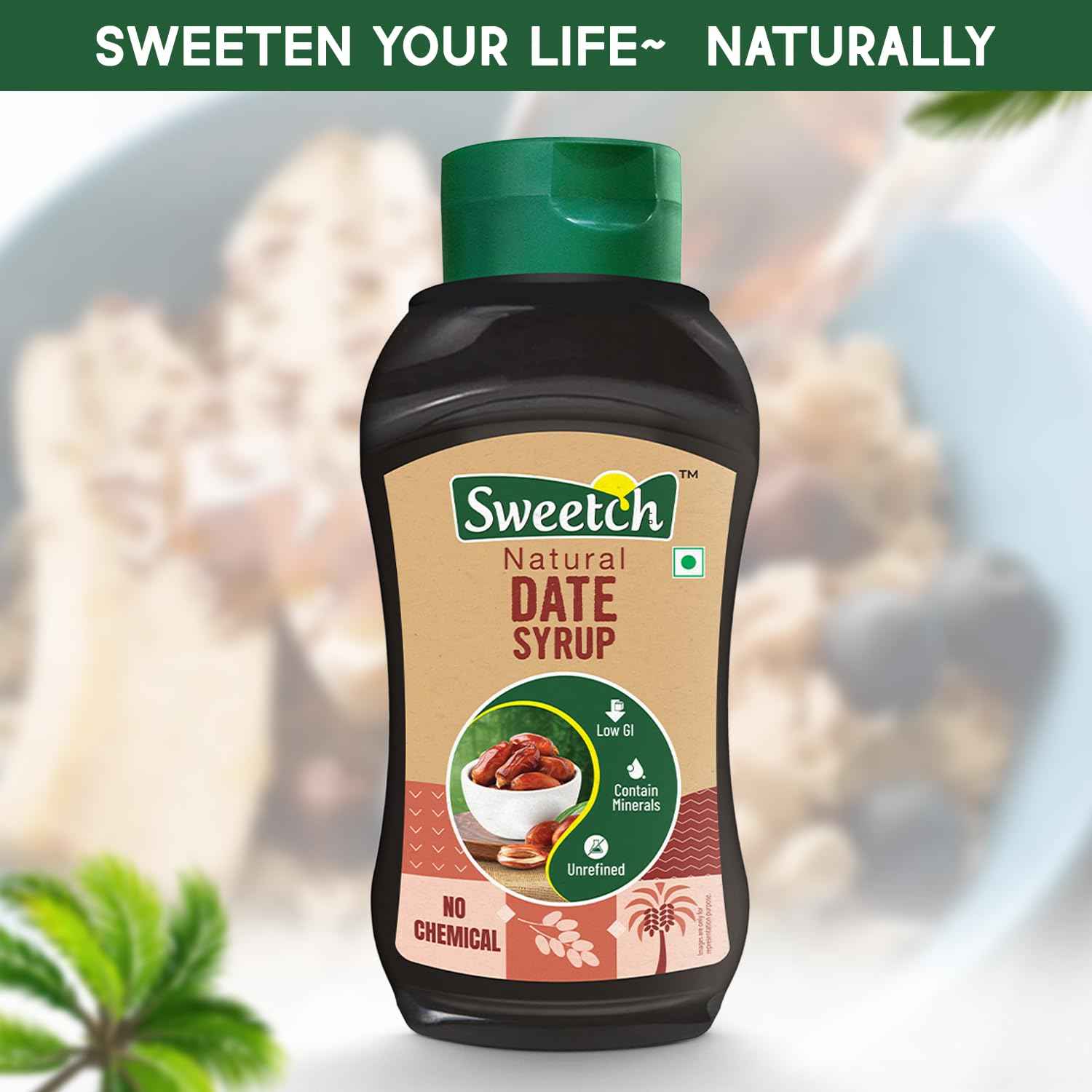 Sweetch Dates Syrup | Convenient Squeeze Bottle (400 gm)