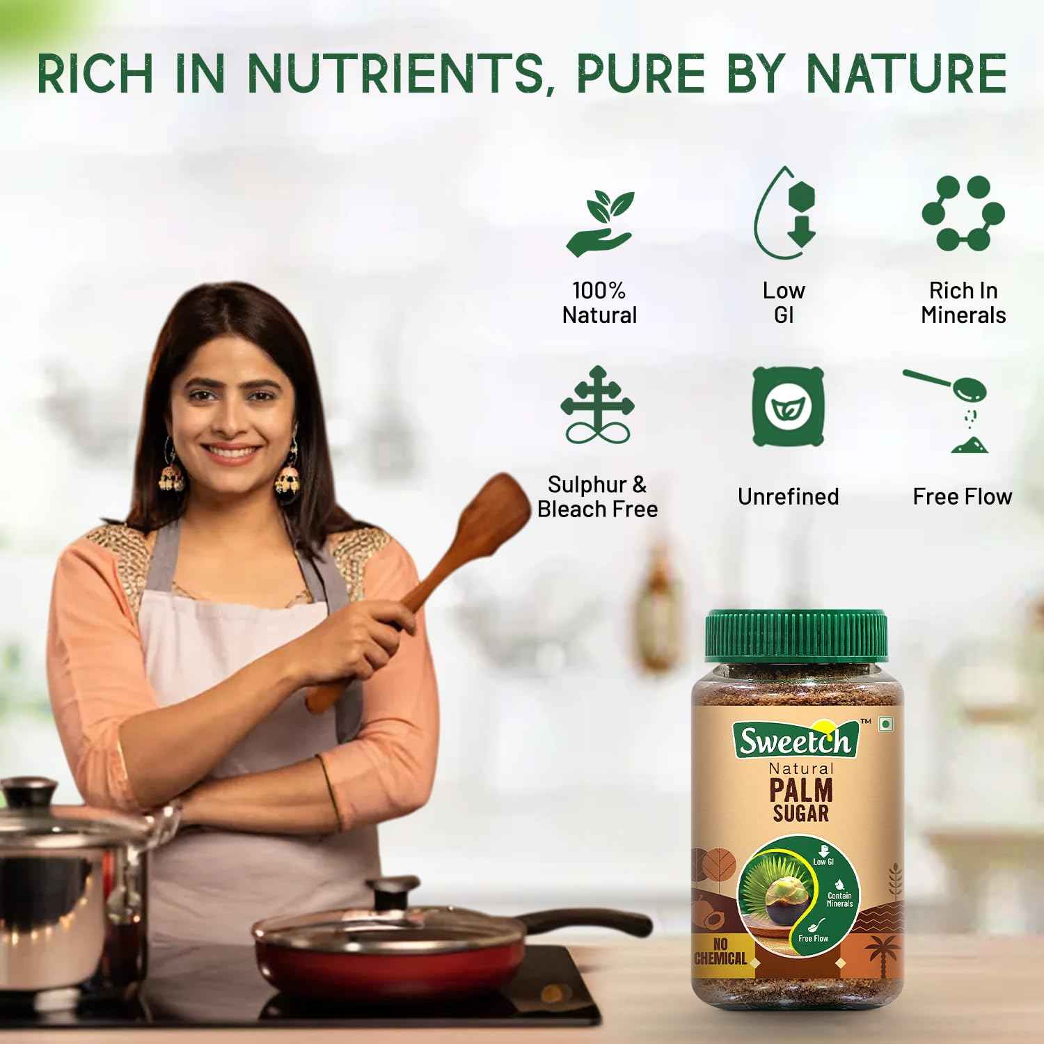 Sweetch Natural Palm Sugar 350 GM + Palm Syrup 400 GM Combo