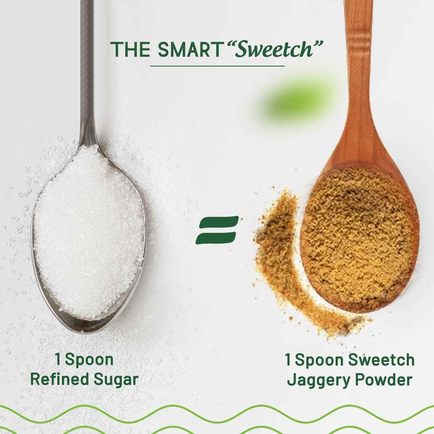Sweetch Natural Khandsari Sugar (Raw cane Sugar) 1 KG + Jaggery 1 KG Combo
