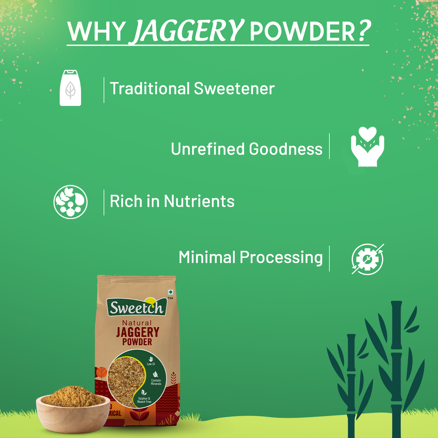 Sweetch Natural Cane Jaggery Powder 1 KG