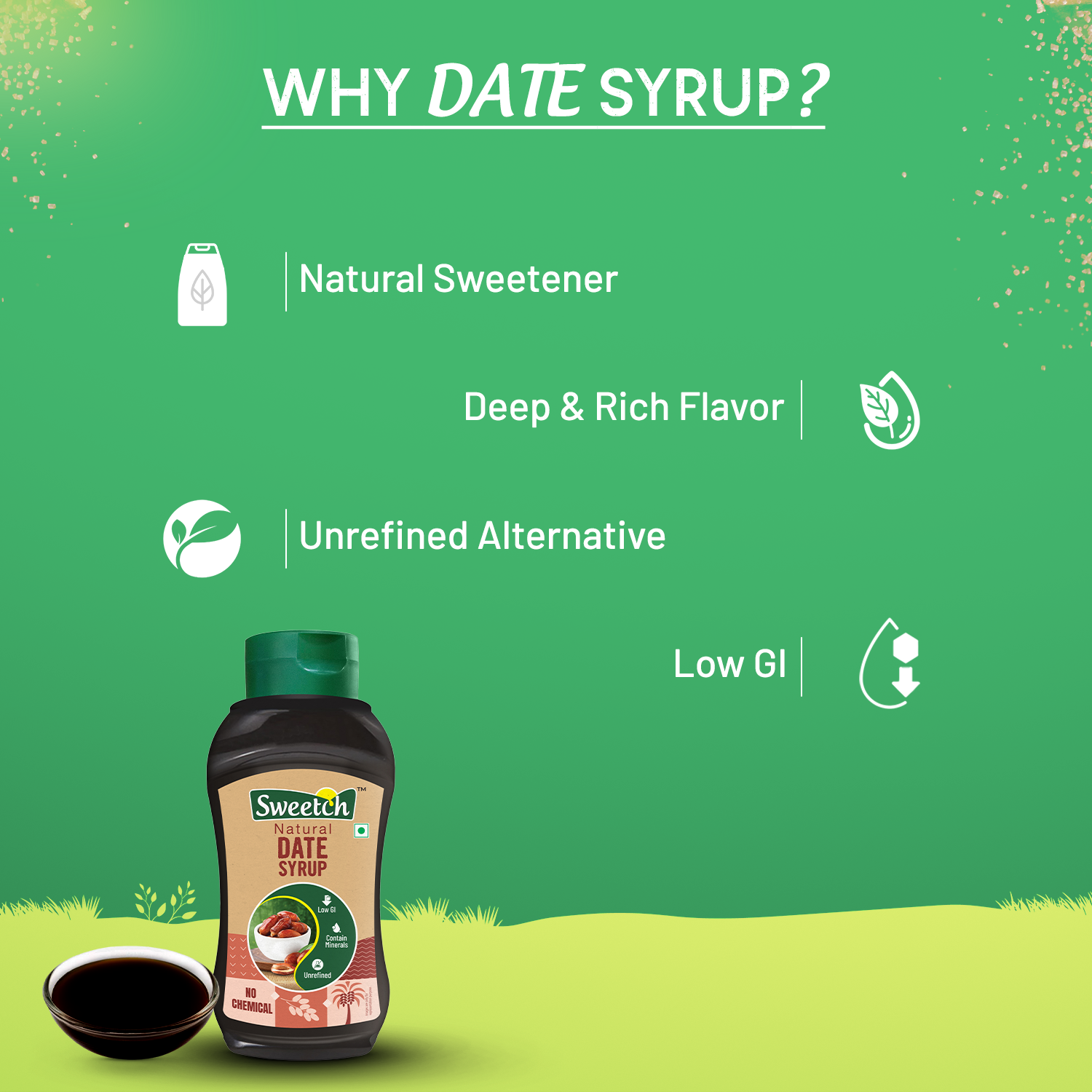 Sweetch Dates Syrup | Convenient Squeeze Bottle (400 gm)