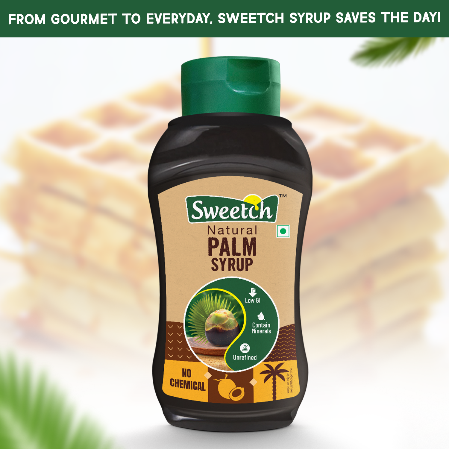 Sweetch Palm Syrup | Pure & Natural | Convenient Squeeze Bottle (400 GM)
