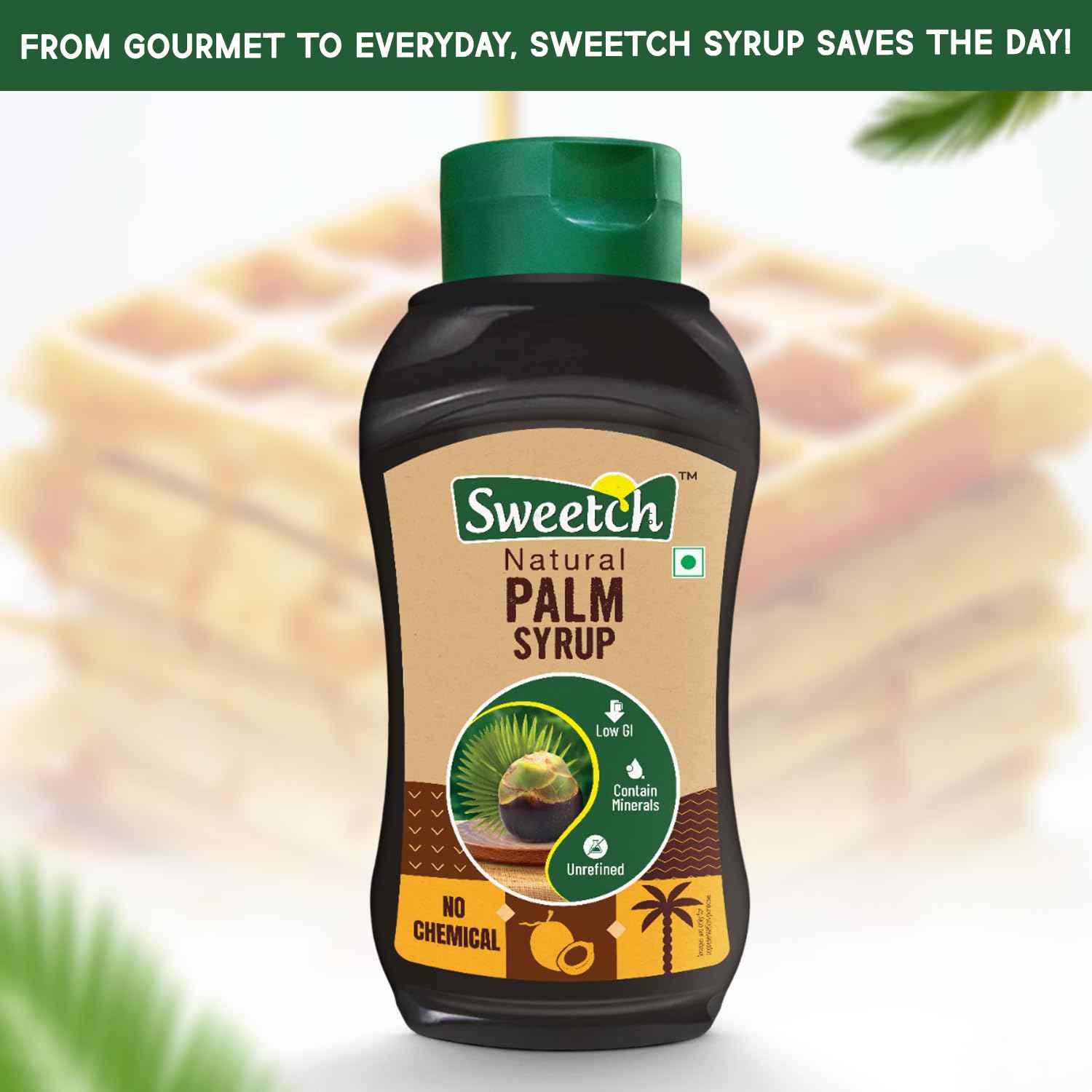 Sweetch Palm Syrup | Pure & Natural | Convenient Squeeze Bottle (400 GM)