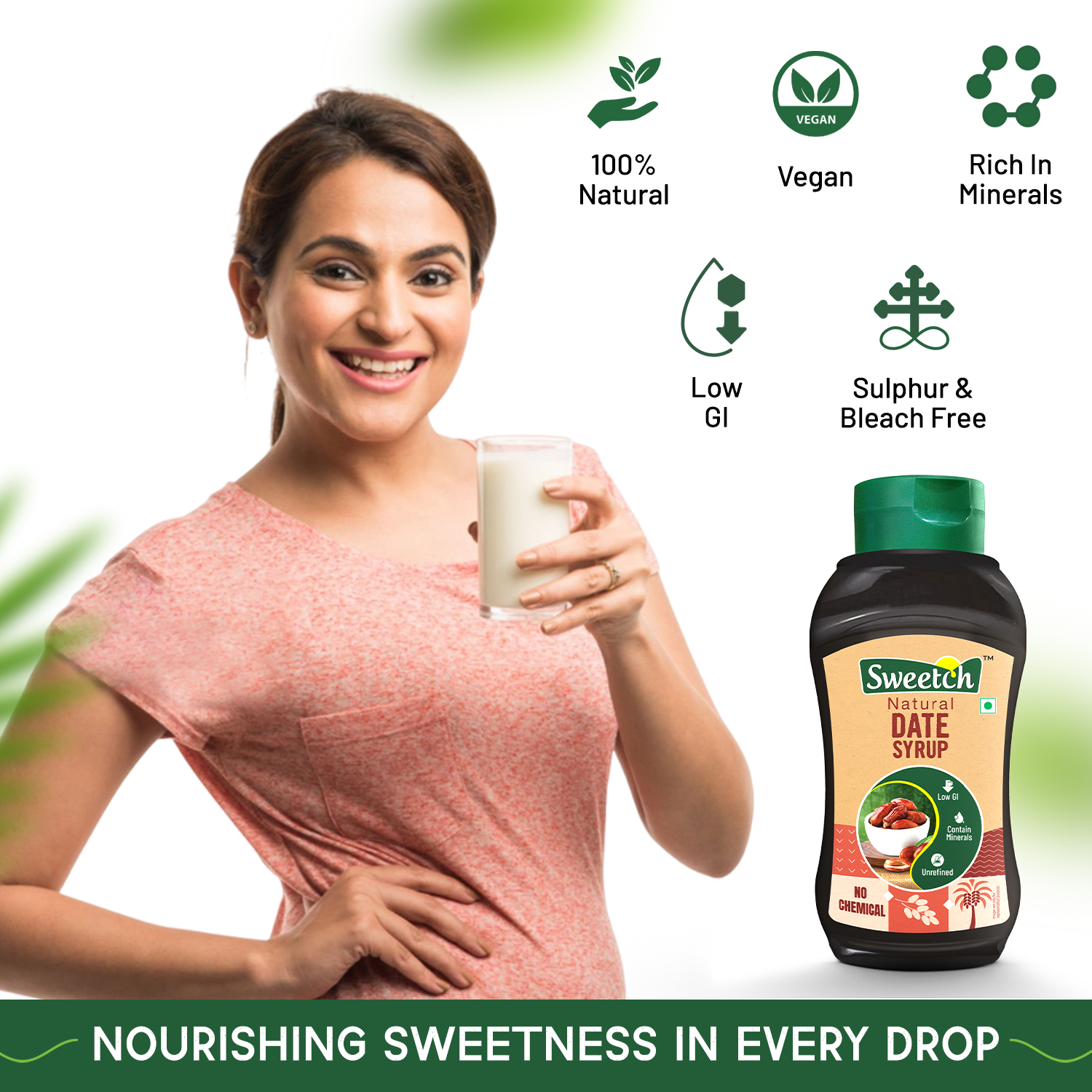 Sweetch Dates Syrup | Convenient Squeeze Bottle (400 gm)