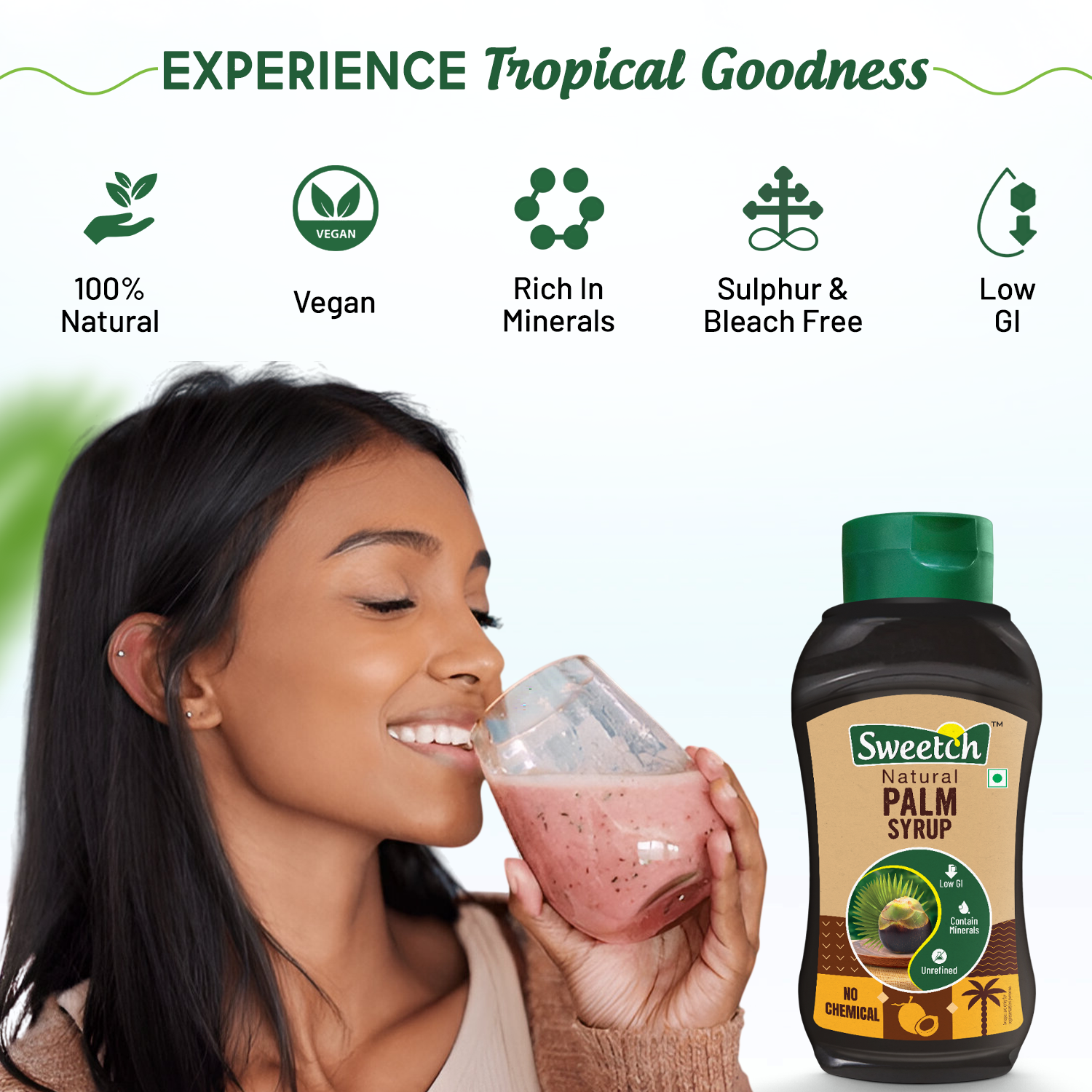 Sweetch Palm Syrup | Pure & Natural | Convenient Squeeze Bottle (400 GM)