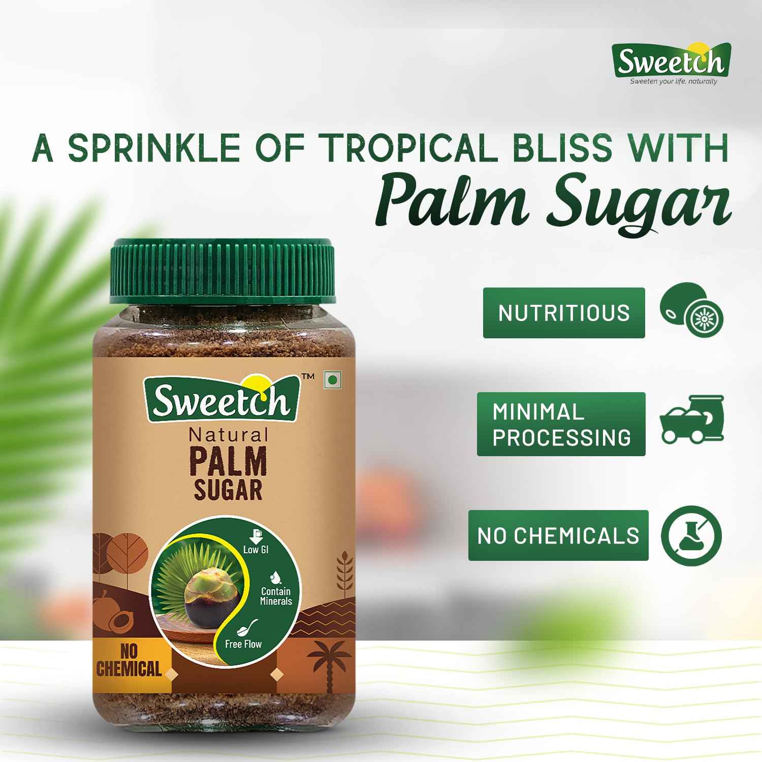 Sweetch Natural Palm Sugar 350 GM Jar