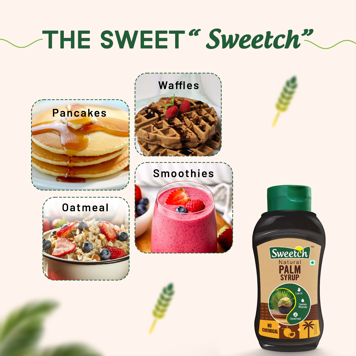 Sweetch Palm Syrup | Pure & Natural | Convenient Squeeze Bottle (400 GM)