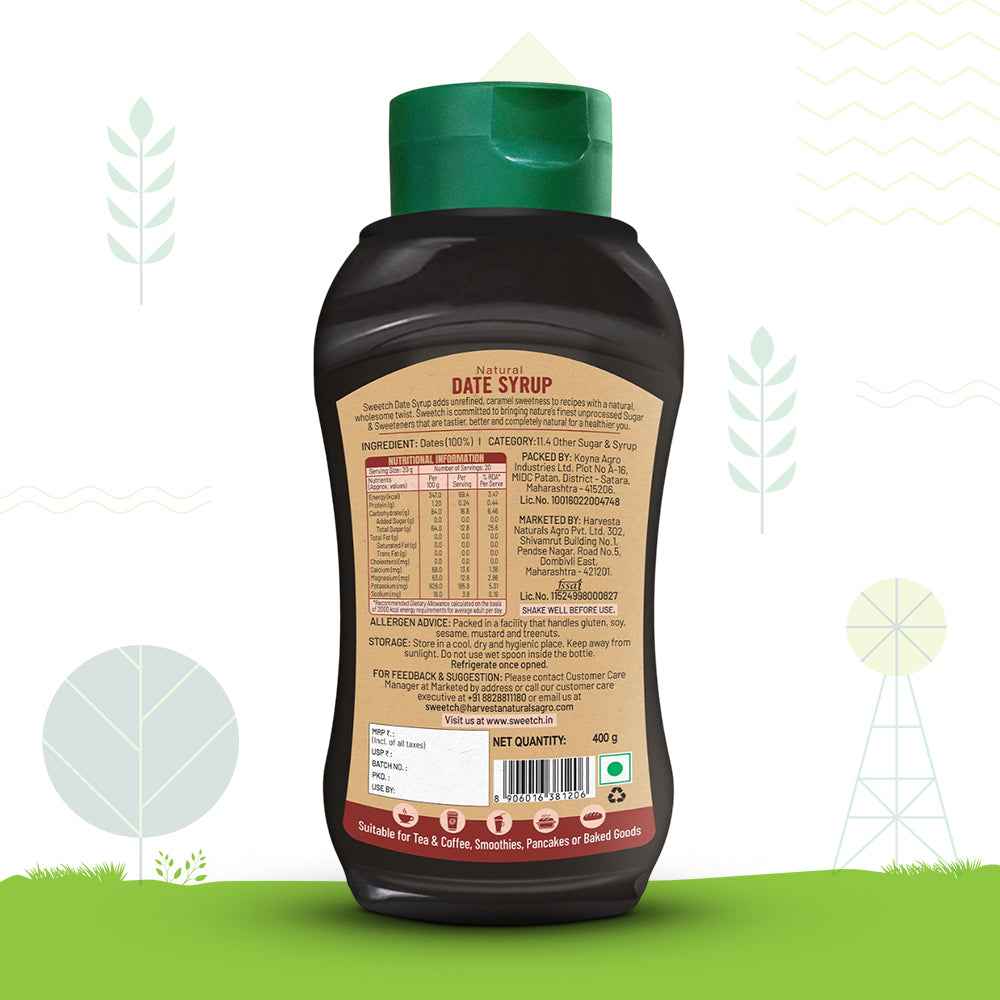 Sweetch Dates Syrup | Convenient Squeeze Bottle (400 gm)