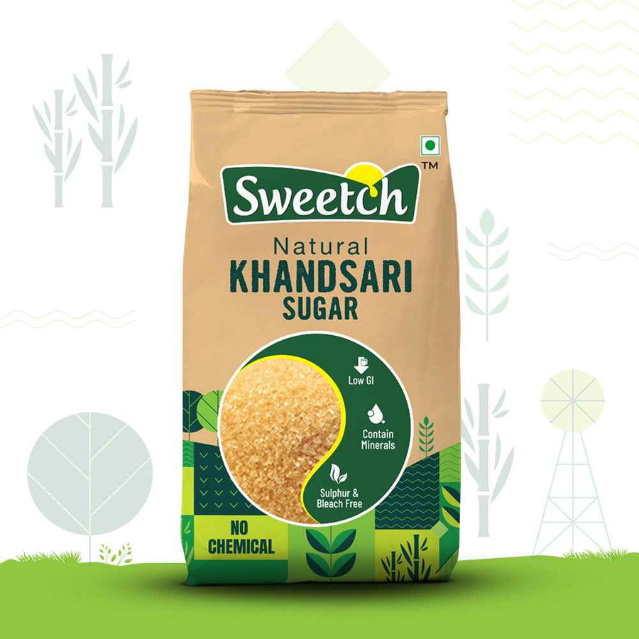 Sweetch Natural Khandsari Sugar (Raw cane Sugar) 1 KG