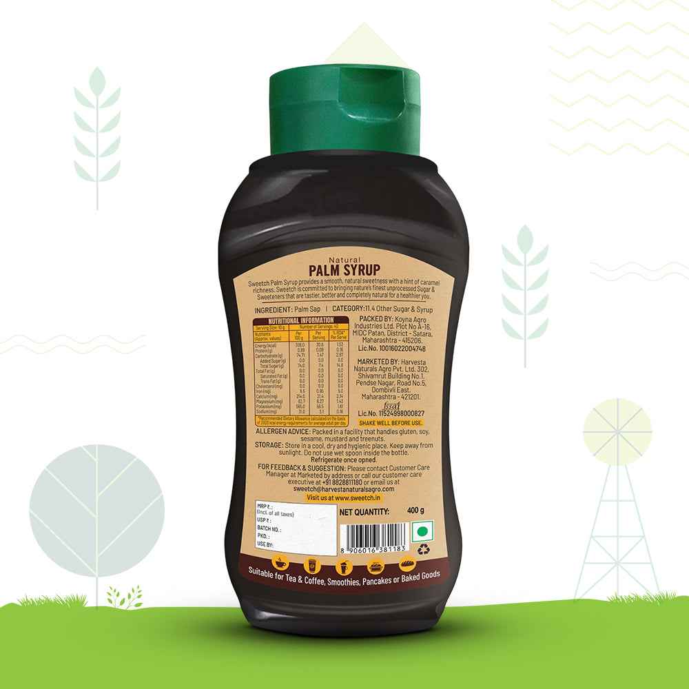 Sweetch Palm Syrup | Pure & Natural | Convenient Squeeze Bottle (400 GM)