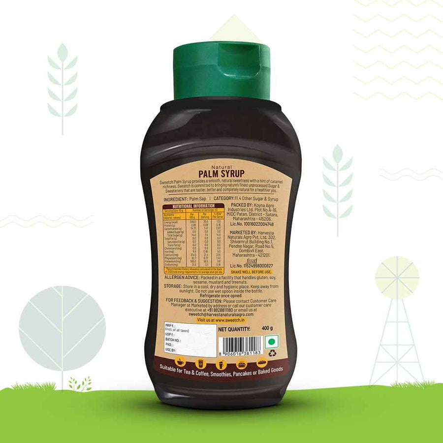 Sweetch Palm Syrup | Pure & Natural | Convenient Squeeze Bottle (400 GM)